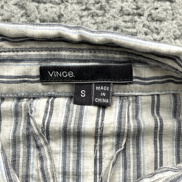 Vince Button Up Shirt Womens Small Oversized Boxy Striped Long Sleeve - Picture 4 of 9